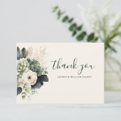 セージエレガントアイボリーフローラ結婚サンキューカード サンキューカード (スタンド正面)