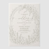 セージエレガントガーデンコケ結婚ッツ ベラム紙招待状 (正面)