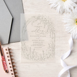 セージエレガントガーデンコケ結婚ッツ ベラム紙招待状
