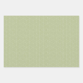 セージエレガントグシンプルリーとギフミニマルト ラッピングペーパーシート