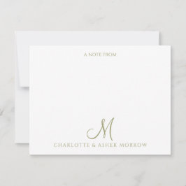 セージエレガントグリーンつる植物パターン ノートカード