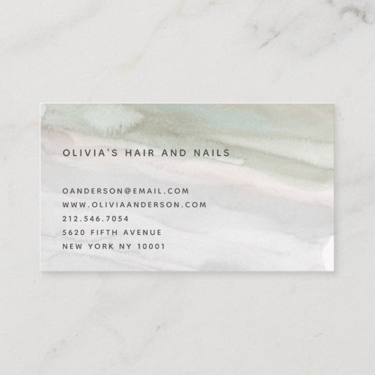 セージエレガントグリーンとグレーの水色 ロイヤリティカード (裏面)