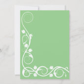 セージエレガントグリーンと白の渦巻き旋回 招待状 (裏面)