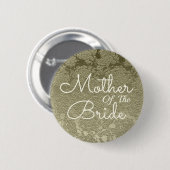 セージエレガントグリーンアイボリーマザー・オブ・ザ・ブライド 缶バッジ (正面&裏面)