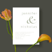 セージエレガントグリーンアンパサンド結婚ーズ 招待状