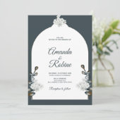 セージエレガントグリーンアーチ結婚式招待状 招待状 (スタンド正面)