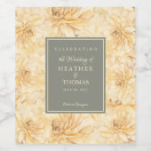 セージエレガントグリーンイエローフローラワインラベル ワインラベル (シングルラベル)