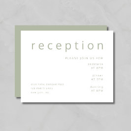 セージエレガントグリーンウェディングレセプション エンクロージャーカード