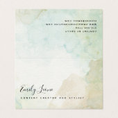 セージエレガントグリーンウォーターの色を折り畳み 名刺 (外部フラット)