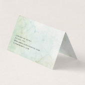 セージエレガントグリーンウォーターの色を折り畳み 名刺 (裏面)