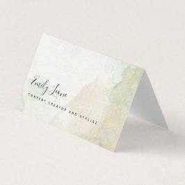 セージエレガントグリーンウォーターの色を折り畳み 名刺