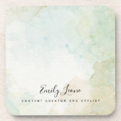 セージエレガントグリーンウォーターの色 コースター (正面)