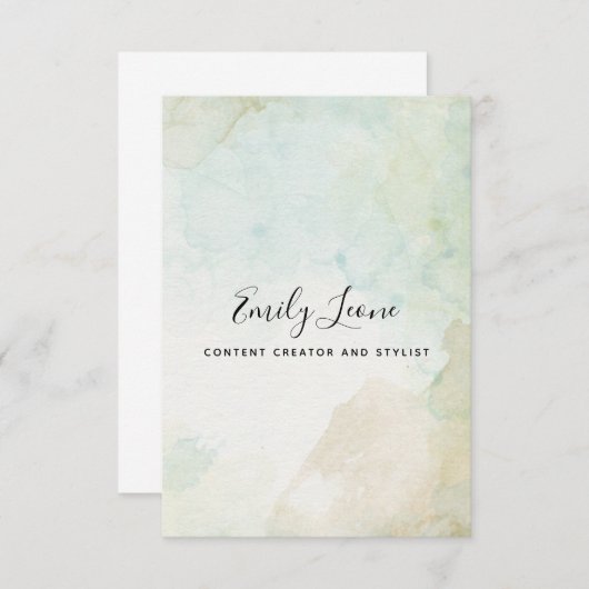 セージエレガントグリーンウォーターの色 ノートカード (正面/裏面)