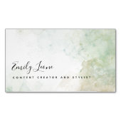 セージエレガントグリーンウォーターの色 マグネット名刺 (正面)