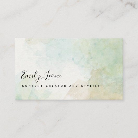 セージエレガントグリーンウォーターの色 名刺 (正面)