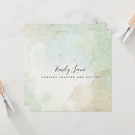 セージエレガントグリーンウォーターの色 招待状 (正面/裏面インサイチュ)