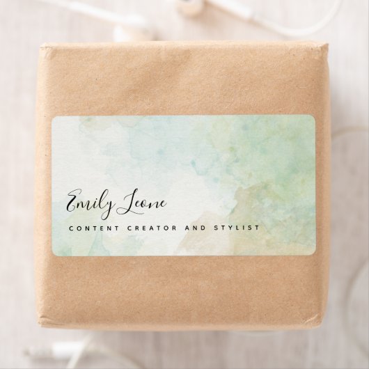 セージエレガントグリーンウォーター差出人住所 ラベル (インサイチュ)