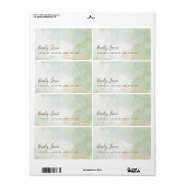 セージエレガントグリーンウォーター差出人住所 ラベル (フルシート)