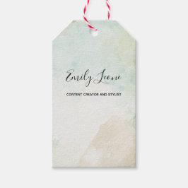 セージエレガントグリーンウォーター色ギフトラベル ギフトタグ