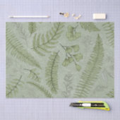 セージエレガントグリーンウォーター色フローラ 薄葉紙 (クラフト)