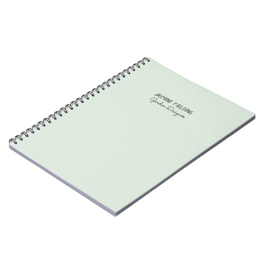 セージエレガントグリーンガーデンデザイパーソナライズされたナー ノートブック (左側)