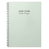 セージエレガントグリーンガーデンデザイパーソナライズされたナー ノートブック (正面)
