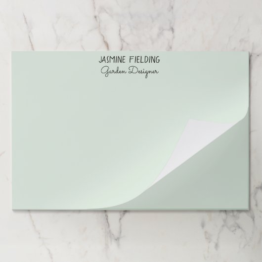 セージエレガントグリーンガーデンデザイパーソナライズされたナー ペーパーパッド (折り畳み)