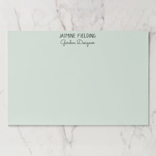 セージエレガントグリーンガーデンデザイパーソナライズされたナー ペーパーパッド (正面)