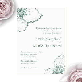 セージエレガントグリーンク描レマフローラ結婚ズ アクリル招待状