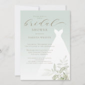 セージエレガントグリーングリーナリーブライダルシャワー 招待状 (正面)