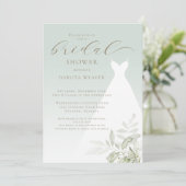 セージエレガントグリーングリーナリーブライダルシャワー 招待状 (スタンド正面)