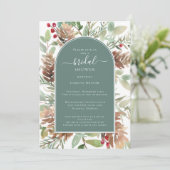セージエレガントグリーングリーナリーブライダルシャワー 招待状 (スタンド正面)