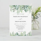 セージエレガントグリーングリーナリーユーカリ結婚ス 招待状 (スタンド正面)