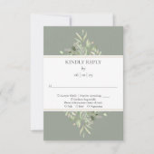 セージエレガントグリーングリーナリー金ゴールド 出欠カード (正面)