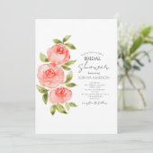 セージエレガントグリーンコーラルボホフローラブライダルシャワー 招待状 (スタンド正面)