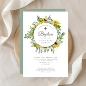 セージエレガントグリーンサンフラワーリース 招待状
