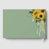 セージエレガントグリーンサンフラワー結婚ズ金ゴールド ゲストブック (裏面)