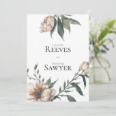 セージエレガントグリーンシャンパーニュ牡丹フローラズ結婚 招待状 (スタンド正面)