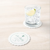 セージエレガントグリーンスクリプトOhベビーシャワー ペーパーコースター (インサイチュ)