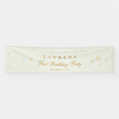 セージエレガントグリーンスターズ誕生日パーティーへようこそ 横断幕 (横)