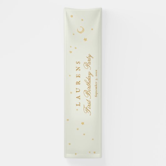 セージエレガントグリーンスターズ誕生日パーティーへようこそ 横断幕 (縦)