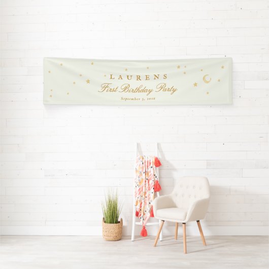 セージエレガントグリーンスターズ誕生日パーティーへようこそ 横断幕 (インサイチュ)