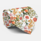 セージエレガントグリーンテラコッタフローラハミングバード ネクタイ (ロール)