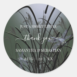 セージエレガントグリーンドラゴンフライ ラウンドシール