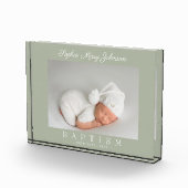 セージエレガントグリーンバプテスマ記念品 フォトブロック (右)
