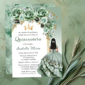 セージエレガントグリーンバラフローラキンセアニラパーティー 招待状