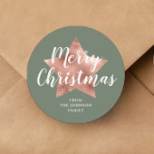 セージエレガントグリーンバラ金ゴールドスタークリスマス ラウンドシール