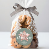 セージエレガントグリーンバラ金ゴールドスタークリスマス ラウンドシール