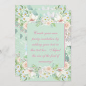 セージエレガントグリーンパステルフローラガーデンパーティー 招待状 (正面/裏面)