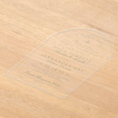 セージエレガントグリーンフォーマルラ結婚ク アクリル招待状 (レイダウン)